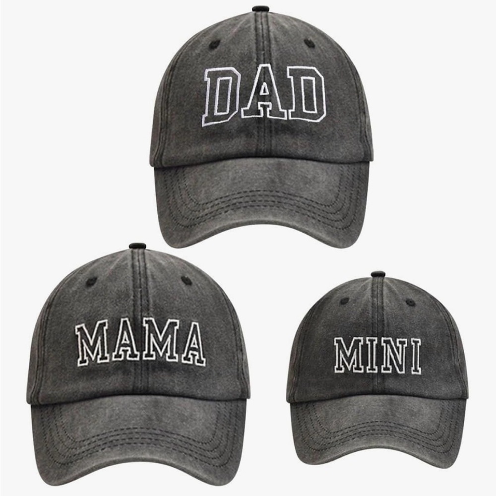 Gray Family Matching Caps Set